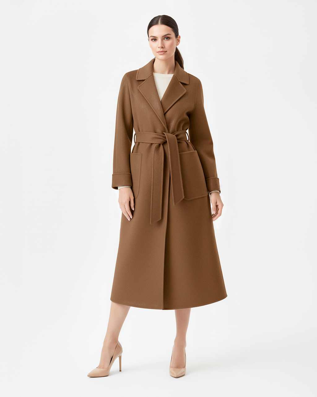 The Anna 3/4 Sleeve Cashmere Coat