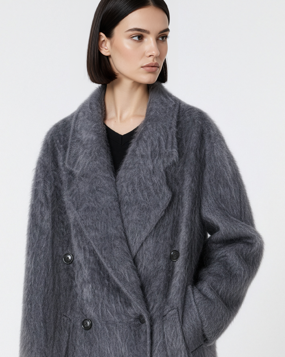 The Anna 100% Cashmere Double Breasted Coat