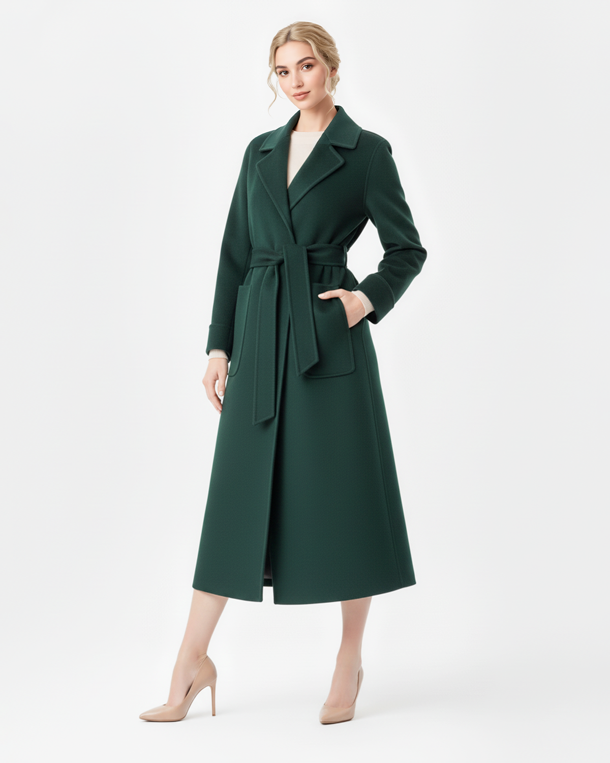 The Anna 3/4 Sleeve Cashmere Coat