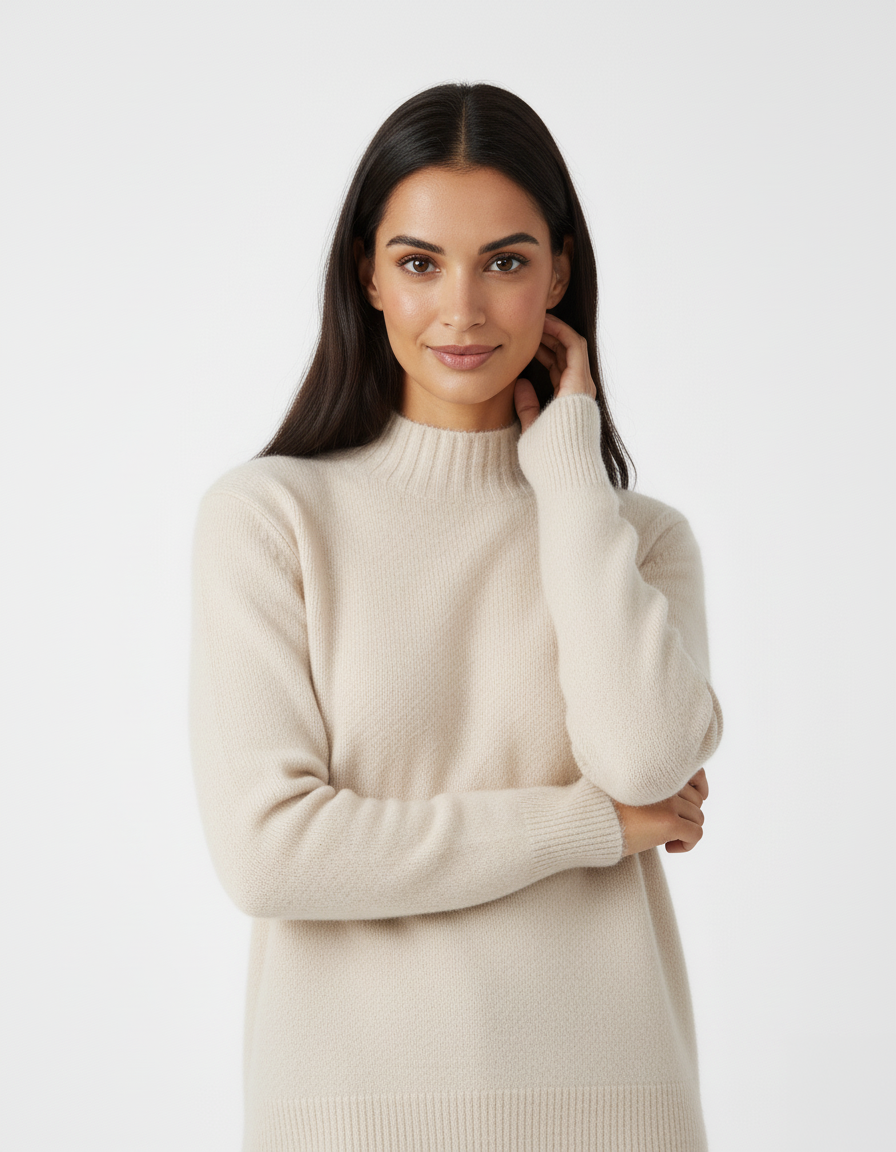 The Serena 100% Cashmere Mock Neck Sweater