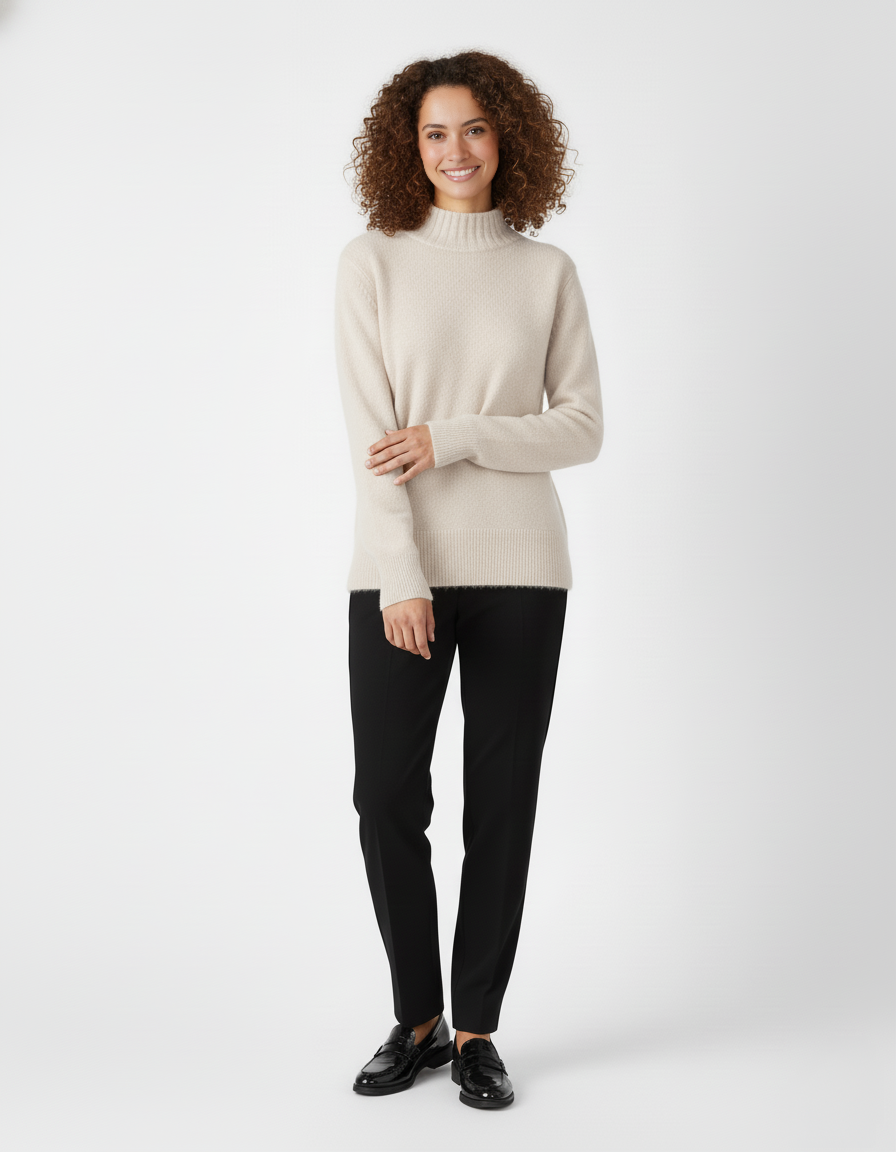 The Estelle 100% Cashmere Funnel Neck Sweater