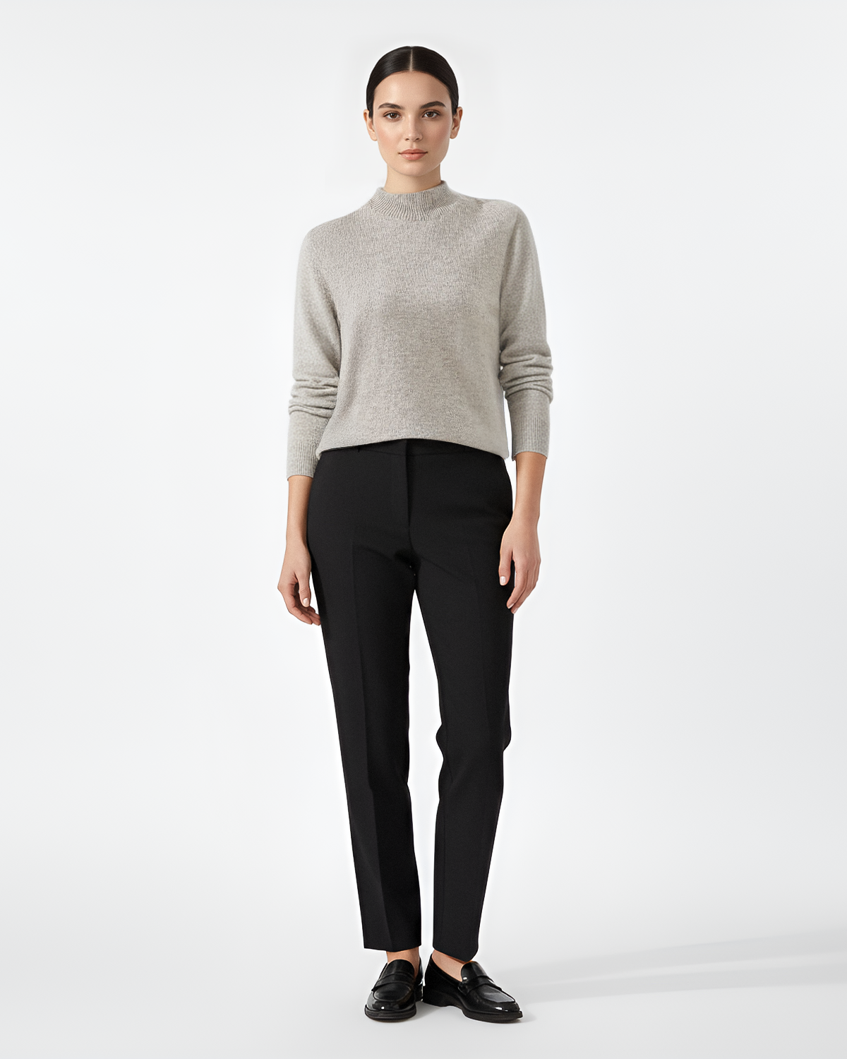 The Serena 100% Cashmere Mock Neck Sweater