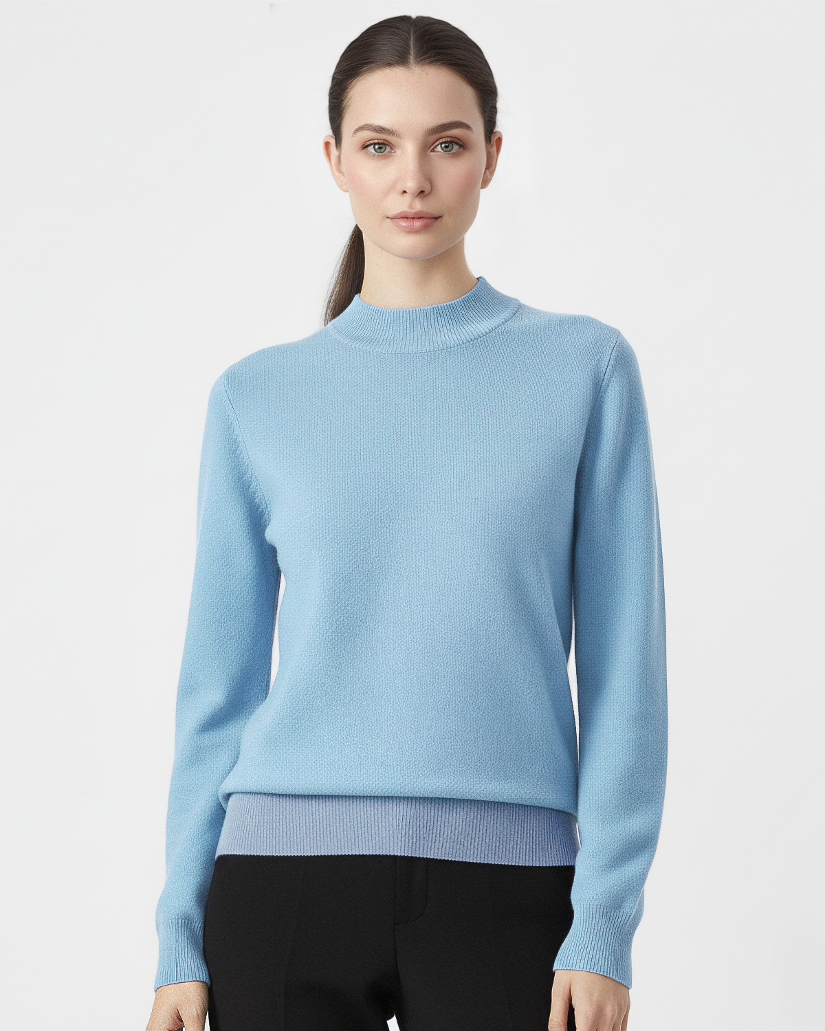 The Serena 100% Cashmere Mock Neck Sweater