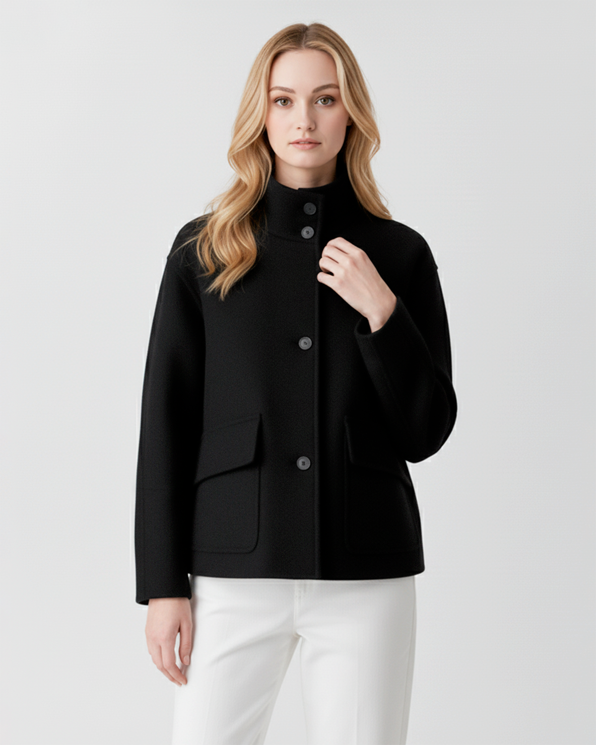 The Madison Funnel Neck Wool Jacket