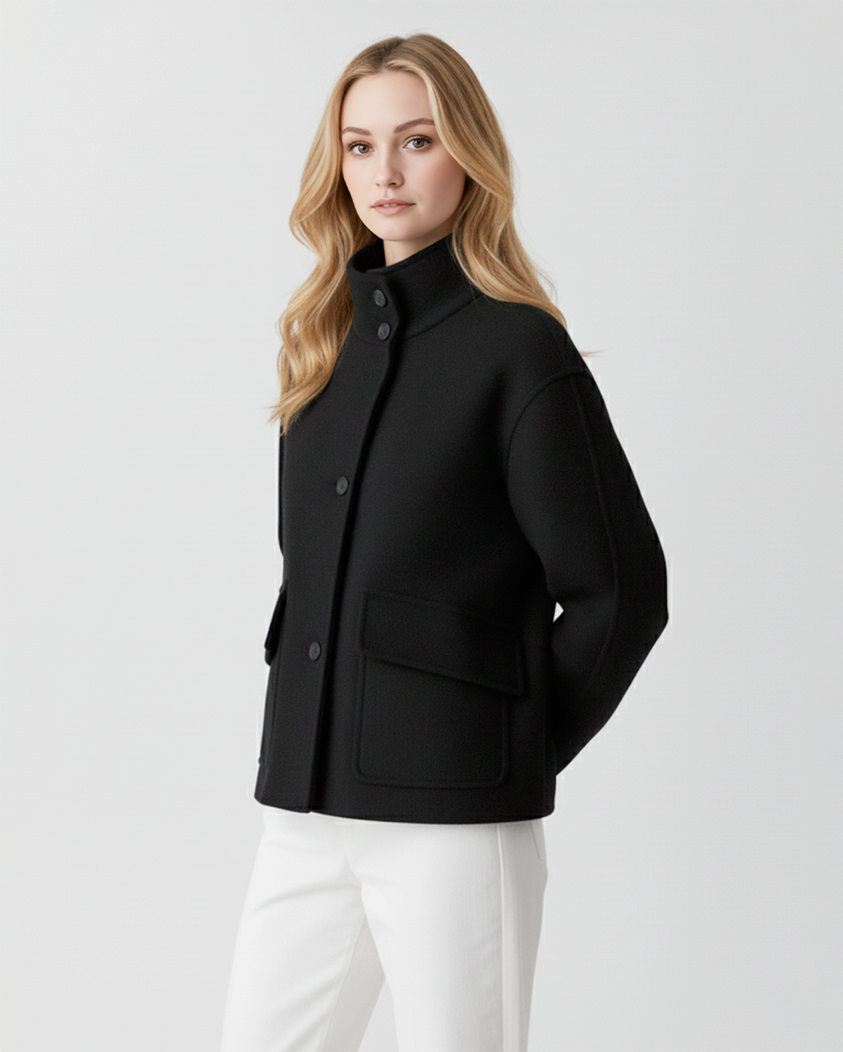 The Madison Funnel Neck Wool Jacket