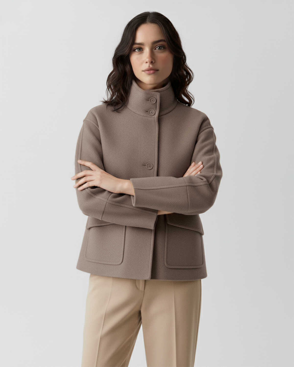 The Madison Funnel Neck Wool Jacket