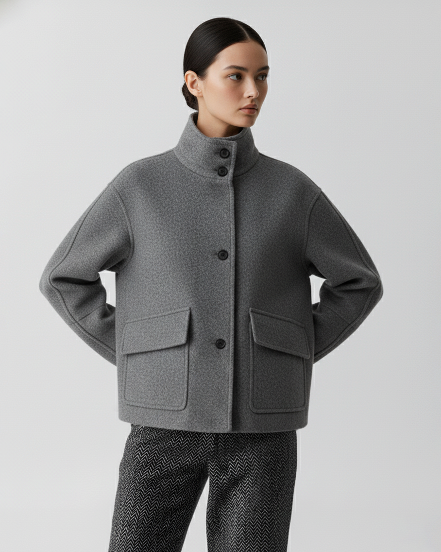 The Madison Funnel Neck Wool Jacket