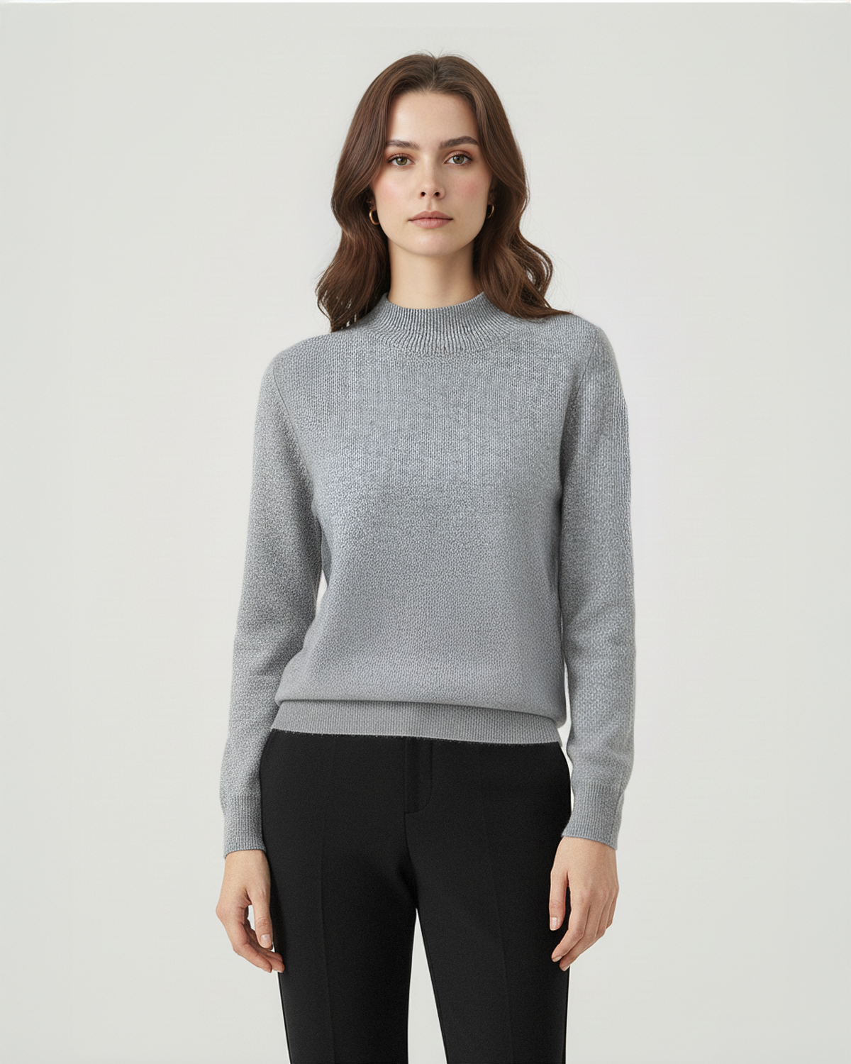 The Serena 100% Cashmere Mock Neck Sweater