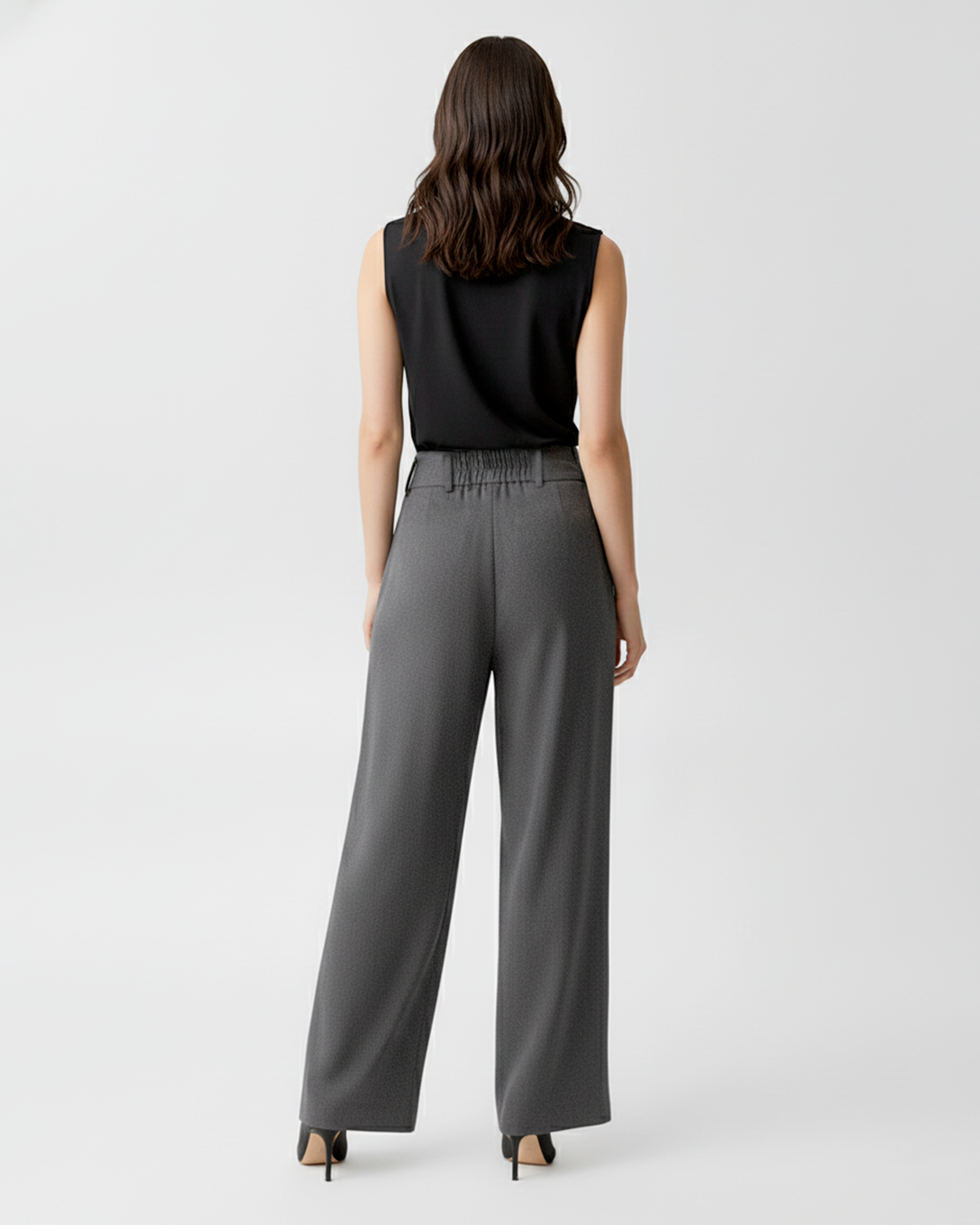 The Clara High-Waist Wool Wide Leg Pants