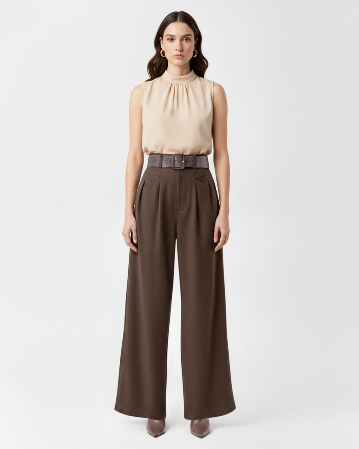 The Sarah High-Waist Pleated Wide Leg Pants