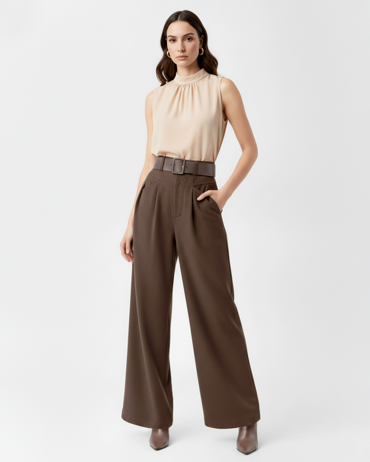 The Sarah High-Waist Pleated Wide Leg Pants