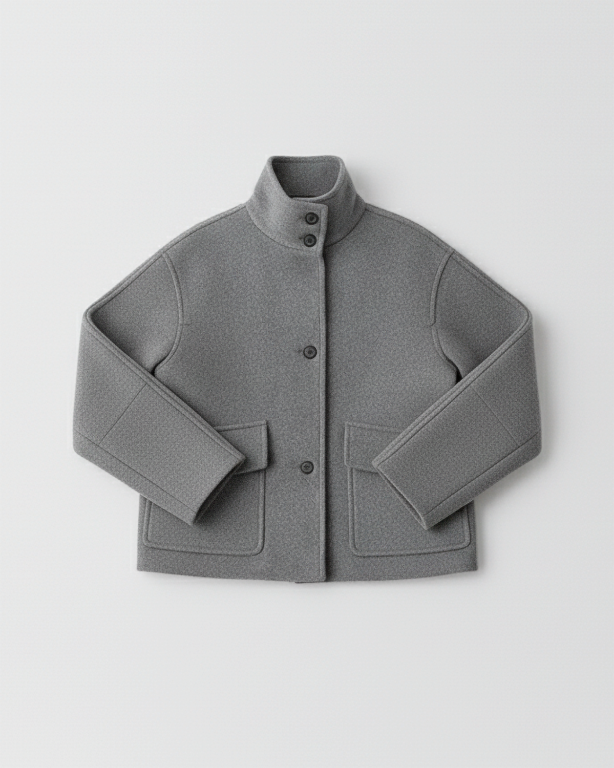 The Sarah Funnel Neck Wool Cropped Jacket