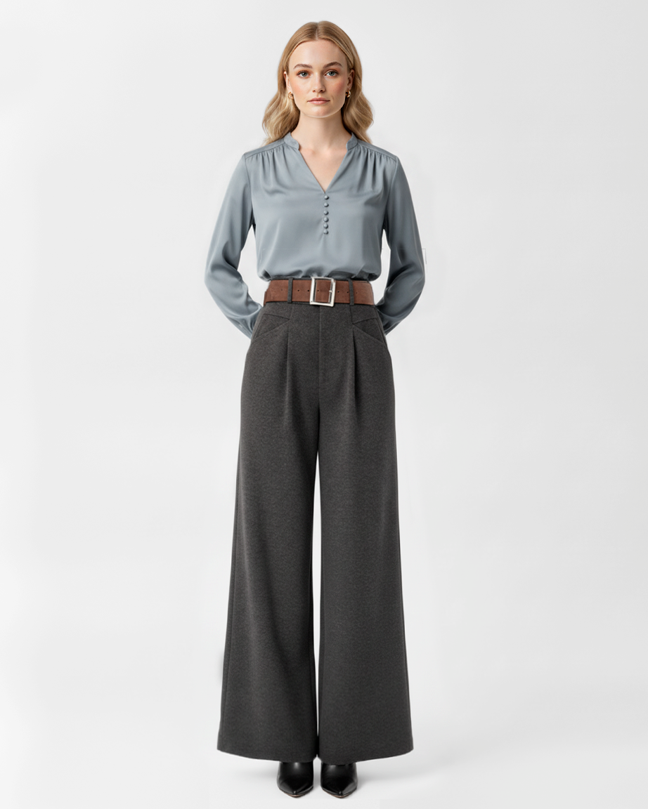 The Sarah High-Waist Pleated Wide Leg Pants