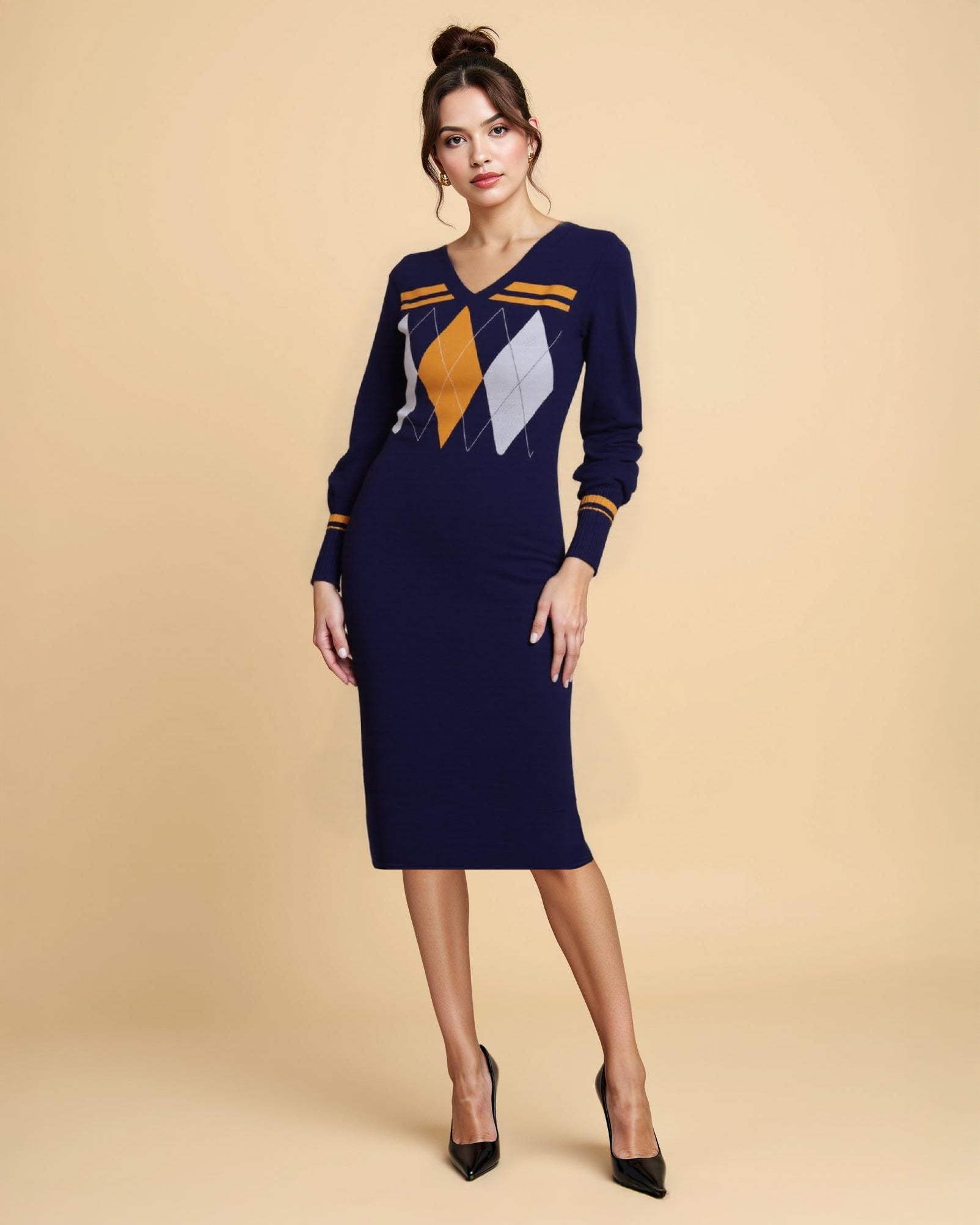 The Evelyne Dress in Navy
